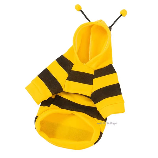 Bee Pet Puppy Coat Apparel Outfit Dog Hoodies Winter Warm Cat Cosplay Costume Holiday Outfit for Small Medium Dogs & Cats