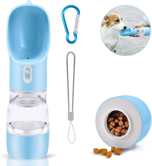 Portable Dog Water Bottle Pet Drinking Bottle Leak Proof Portable Puppy Water Bottle Dispenser and Cats Water Bottle for Walking Traveling Hiking (Blue/258Ml)
