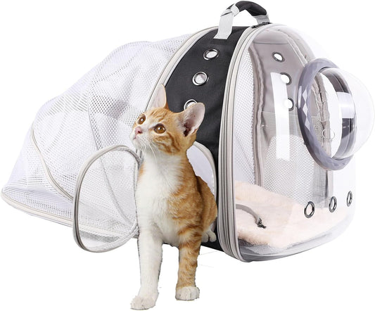 Clear Cat Bubble Backpack, Space Capsule Astronaut Transparent Bubble Dome Pet Carrier Backpack for Kitten Bunny Small Puppies and Animals, Vet Visit Travel Book Bag to Transparent Cat Outdoor